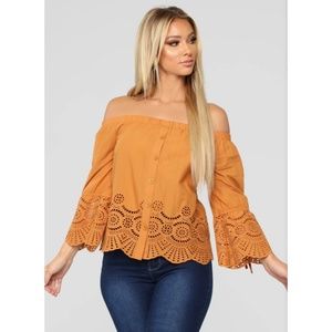 Fashion Nova Tops - Eyelet Off the Shoulder Top Fashion Nova Tops - Eyelet Off the Shoulder Top